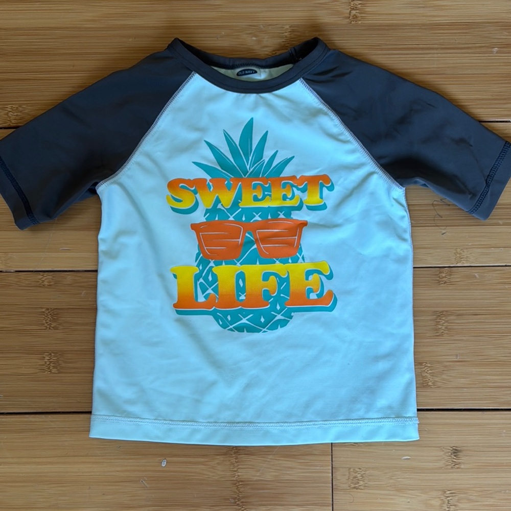 Sweet Life Kids Swim Shirt - Gray and Orange